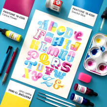 ABC - Dibujar diferentes clases de letras como método creativo.. Lettering, Pintura em aquarela, H, e Lettering projeto de Pauli Rodríguez - 09.03.2021