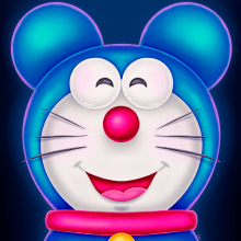 Doraemon x Mickey. Un proyecto de Ilustración tradicional, Dirección de arte, Diseño de personajes, Ilustración digital, Dibujo digital y Pintura digital de Javi Márquez López - 14.03.2021