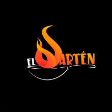 Logo: el sartén (restaurante). Un proyecto de Diseño, Br, ing e Identidad y Diseño de logotipos de Juan Liguori - 15.03.2021