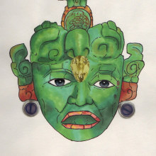 Maya. Ilustração tradicional, e Colagem projeto de Rebeca Lemus Cifuentes - 15.03.2021