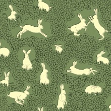 Pattern, Hares and clovers. Pattern Design, Pencil Drawing, Drawing, and Digital Painting project by Emma Möller - 08.01.2020