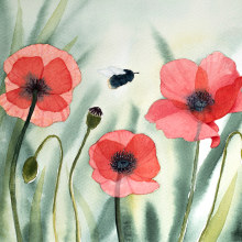 Pollination. Watercolor Painting project by Emma Möller - 03.05.2021