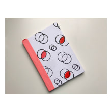Screenprinted cover for Handbinded Notebook:  binded without stitches. Un proyecto de Serigrafía y Encuadernación de RumpusRoom CreativeStudio - 09.02.2021