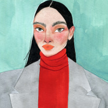 RETRATOS INVENTADOS. Traditional illustration, Watercolor Painting, Portrait Illustration, Portrait Drawing, and Gouache Painting project by Valentina Armstrong - 03.16.2021