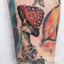 Mushroom Tattoo . Un proyecto de Diseño de tatuajes de Felix Iskander - 08.08.2020
