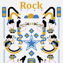 Rock Star. Un proyecto de Ilustración tradicional y Diseño gráfico de Sema García Diseño - 20.03.2021
