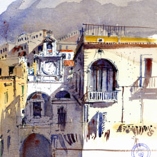 Atrani-Amalfi Coast. Un projet de Architecture, Peinture, Dessin , et Aquarelle de yolahugo - 20.03.2021