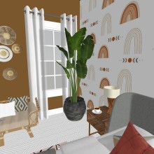First room design on SketchUp. Interior Design, and 3D Modeling project by Leah Foden - 03.20.2021