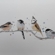 Mein Kursprojekt: Illustriere Vögel mit expressiven Aquarelltechniken. Watercolor Painting project by Annelie Brux - 03.21.2021
