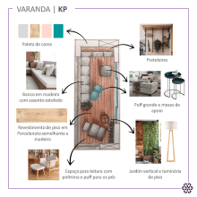 VARANDA | KP. Un proyecto de 3D, Arquitectura, Arquitectura interior y Diseño 3D de Camilla Gonçalves - 05.01.2021