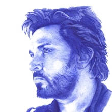 Simon Le Bon. Nº 1. Duran Duran serie.. Portrait Drawing, Realistic Drawing, and Artistic Drawing project by Cristina Bustamante Runde - 07.01.2020