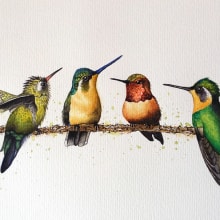 Mi Proyecto del curso: Acuarela artística para ilustración de aves. Un proyecto de Pintura a la acuarela e Ilustración naturalista				 de music-art7 - 27.03.2021