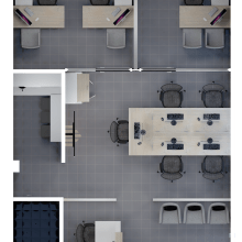 INTERIOR DE OFICINAS. 3D, Arquitetura, Design e fabricação de móveis, e Design de interiores projeto de Elisa Rivera - 28.03.2021
