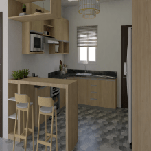 Mi proyecto una Cocina. Un proyecto de 3D, Arquitectura, Arquitectura interior y Diseño 3D de Elisa Rivera - 28.03.2021