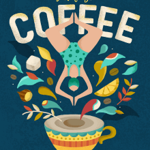 But first coffee. Un proyecto de Ilustración tradicional, Diseño gráfico e Ilustración digital de Daniela Friedenthal - 29.03.2021