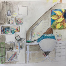 In my studio. Un progetto di Illustrazione infantile di grubula - 29.03.2021