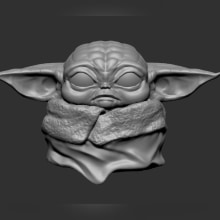 Busto Grogu con ZBrush. 3D, e Modelagem 3D projeto de Patricia Moreno García - 03.04.2021