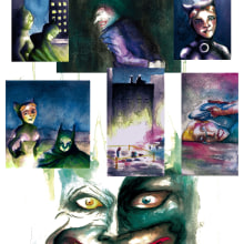 Comic para conmemorar los 80 años de Batman. Comic, e Pintura em aquarela projeto de Di Ana - 20.04.2019