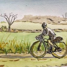 Bike packing Portugal. Un progetto di Bozzetti, Disegno, Pittura ad acquerello e Illustrazione con inchiostro di Wayne Strong - 05.04.2021