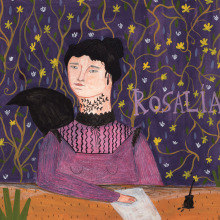 Rosalía de Castro. Traditional illustration, and Portrait Illustration project by Laura Tova - 04.06.2021