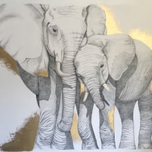 Elefantes a lápiz. Un projet de Dessin réaliste de Daniela Lopez - 06.04.2021