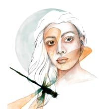 Mi Proyecto del curso: Retrato ilustrado en acuarela. Un proyecto de Bellas Artes, Pintura a la acuarela, Ilustración de retrato y Dibujo de Retrato de Alessia Iuliano - 10.04.2021