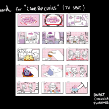 Storyboard "Cake Pop Cuties" TV Spot. Advertising project by Rocío Soriano - 04.10.2021