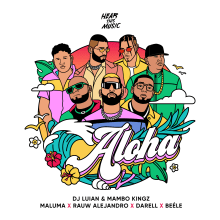 Aloha | Official Single Cover | Hear This Music. Un proyecto de Dirección de arte, Diseño gráfico e Ilustración digital de Victor Bonilla - 21.02.2021