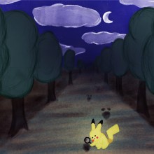 Pikachu en busca de pistas. Desenho, e Design digital projeto de Lala Scarlet - 10.04.2021