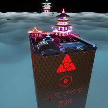 CyberPunk Japanese Roof Top. Un proyecto de Diseño de juegos, Videojuegos, Unit y Desarrollo de videojuegos de Mahmood Mohsen - 10.06.2020