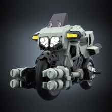 Modelado moto anime retro. Projekt z dziedziny  Modelowanie 3D użytkownika Diego Fernández - 11.04.2021