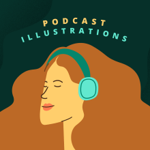 Aja Contame más - Podcast ilustraciones. Un proyecto de Diseño de personajes, Redes Sociales, Diseño de carteles y Diseño para Redes Sociales de Valeska Calvo - 05.07.2019