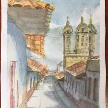Mi Proyecto del curso: Dibujo arquitectónico con acuarela y tinta. Un progetto di Pittura ad acquerello di Nikos Chalavazis - 12.04.2021