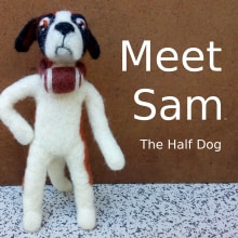 Meet Sam, The Half Dog. Un proyecto de Diseño de personajes, Artesanía, Diseño de juguetes y Art to de Edson Mito - 13.04.2021