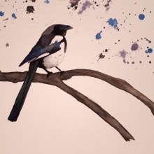 Mon projet du cours : Techniques artistiques d'aquarelle pour illustrer les oiseaux. Artes plásticas projeto de Christelle - 14.04.2021
