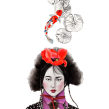 Collage Mujer Oriental. Ilustração tradicional, e Colagem projeto de Priscilla Carrera Murray - 15.04.2021