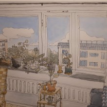 Livingroom II. Un proyecto de Pintura a la acuarela de Jessica Helander - 22.01.2021