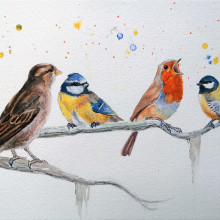 My project in Artistic Watercolor Techniques for Illustrating Birds course. Pintura em aquarela projeto de sonja23 - 20.04.2021
