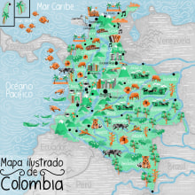 Colombia map. Un proyecto de Ilustración tradicional de German Parada Díaz - 20.04.2021