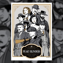 Peaky Blinders. Design, Traditional illustration, Graphic Design, Vector Illustration, Poster Design, Digital Illustration, and Editorial Illustration project by mikigraphics - 04.21.2021