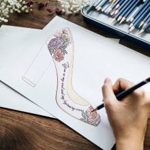 Mina Talancon - Zapato personalizado. Un projet de Br, ing et identité, Illustration vectorielle , et Marketing pour Instagram de R Gabriela Hernandez V - 23.04.2021