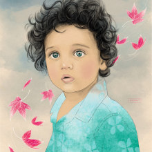“Child”. Ilustração digital, Desenho de retrato e Ilustração infantil projeto de Virginia Torres - 24.04.2021