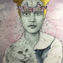 Niña filigrana con gato. Un proyecto de Ilustración de retrato de Gema Alvaro - 24.04.2021