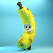 Banana. Un proyecto de 3D, Modelado 3D, Diseño 3D y Brush Painting de Linda García Rytman - 25.04.2021