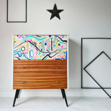 Abstract Pattern Chest of Drawers . Design, Furniture Design, Making, Interior Design, Product Design, Pattern Design, Upc, and cling project by Chloe Kempster - 05.07.2021
