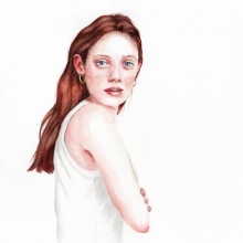 red hair girl, watercolor Ein Projekt aus dem Bereich Aquarellmalerei von Tina Ritter - 09.05.2021