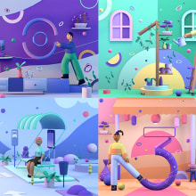 36 days of type 2021-Numbers. Un proyecto de Ilustración tradicional, 3D y Dirección de arte de María Fernández - 13.05.2021