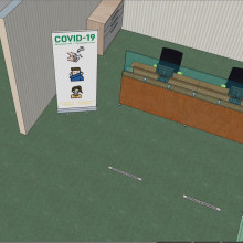 Señalización Covid en Oficinas. Un proyecto de 3D, Diseño de producto y Señalética de Germàn Azazel - 02.06.2020