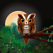 Night Owl . Ilustração tradicional, Design de personagens, Animação de personagens, Animação 2D, Ilustração digital, e Desenho digital projeto de Marisa Mondadori - 20.05.2021