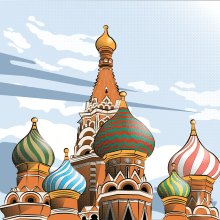 Saint Basil's Cathedral, Moscow. Traditional illustration, Architecture, L, scape Architecture, and Vector Illustration project by Sebastián Balderas Espinosa - 03.21.2021